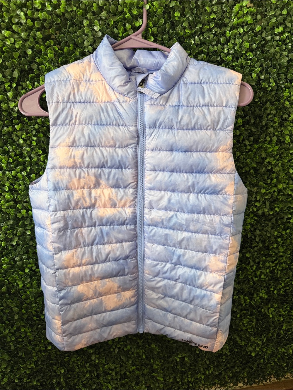 Lands' End Light Blue Quilted Puffer Vest